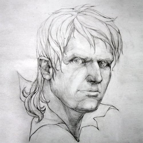 The Musician Portrait Sketch by Vera Kozyakova