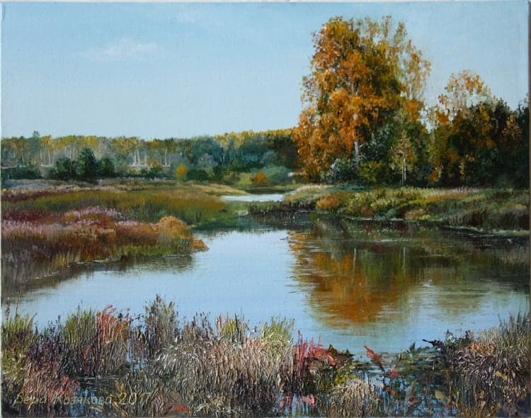 Autumn by the River by Vera Kozyakova